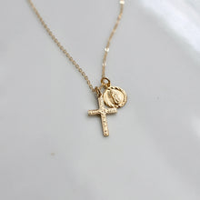 Load image into Gallery viewer, Religious Cluster Cross and Medal Charm Necklace
