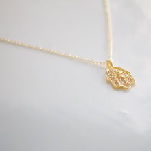 Load image into Gallery viewer, Gold Hamsa Necklace | Little Hawk Jewelry
