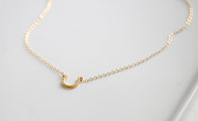 Load image into Gallery viewer, Dainty Gold Horseshoe Necklace | Bring Luck | Little Hawk Jewelry
