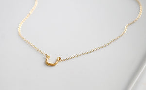 Dainty Gold Horseshoe Necklace | Bring Luck | Little Hawk Jewelry