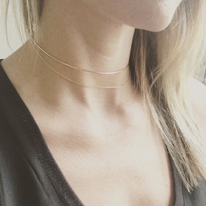 Little Hawk Jewelry Double Choker Necklace - gold and silver