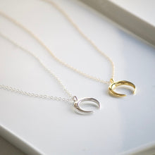 Load image into Gallery viewer, Crescent Pendant Necklace in Silver and Gold
