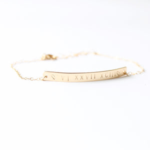 Roman Numeral Bracelet | Custom Jewelry | Little Hawk Jewelry