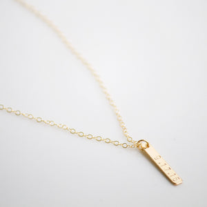 Petite Vertical Bar Necklace | Name | Date | MAMA