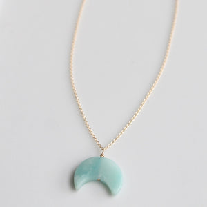 Crescent Necklace | Little Hawk Jewelry | Amazonite Stone