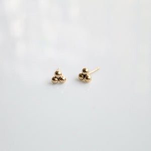 gold ball cluster earrings by little hawk jewelry