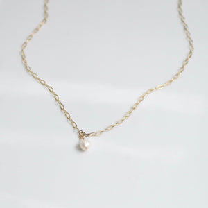 Pearl and Gold Necklace by Little Hawk Jewelry