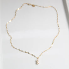 Load image into Gallery viewer, Pearl and gold filled necklace. Gift for her
