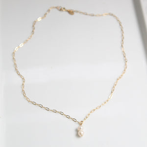 Pearl and gold filled necklace. Gift for her