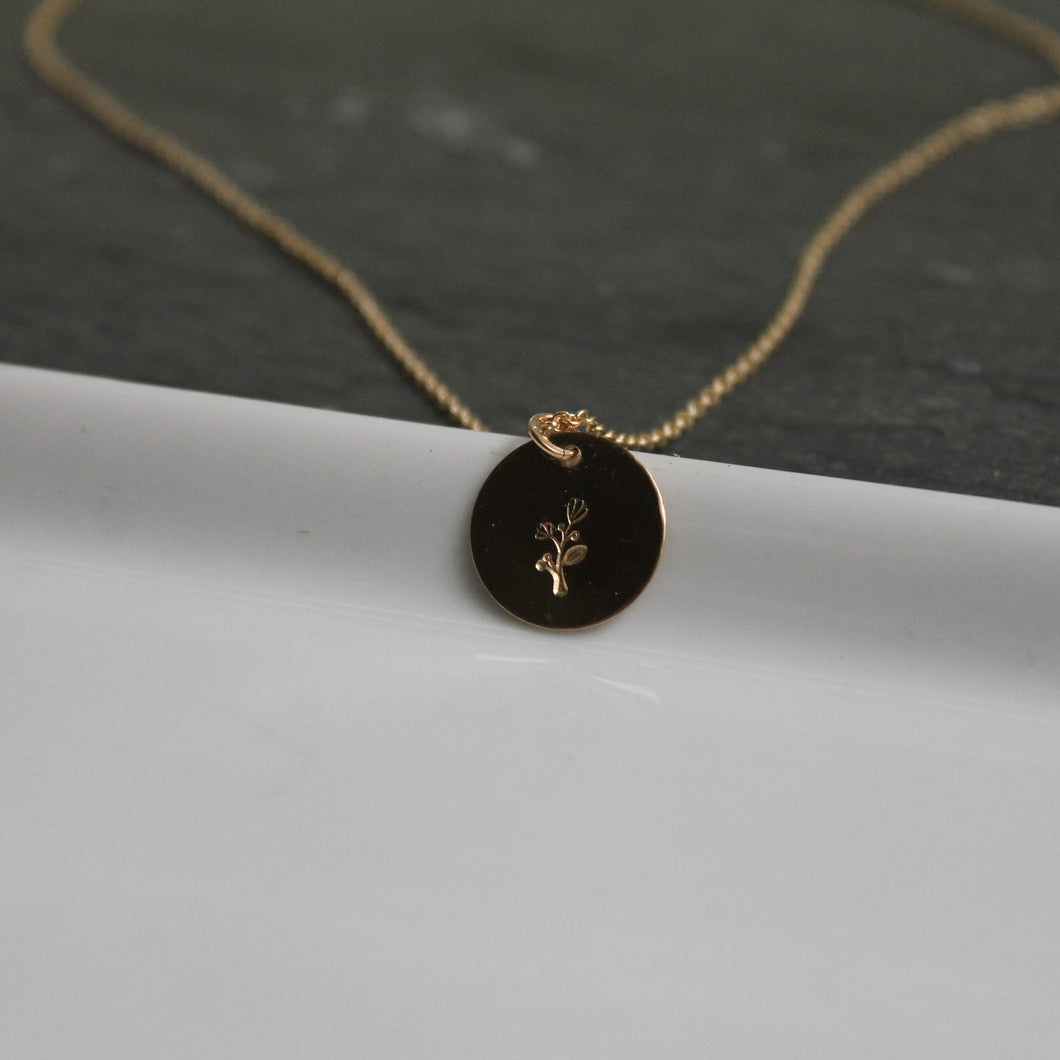 Flower Charm Necklace Gold Filled by Little Hawk Jewelry