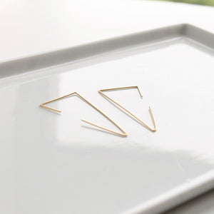 Triangle Threader Earrings | Little Hawk Jewelry | Gold Earrings