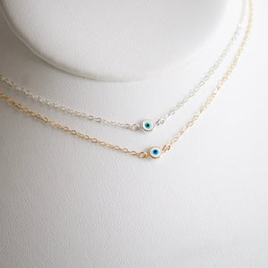 Evil Eye Necklace | Little Hawk Jewelry | Protection Talisman available in silver and gold
