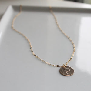 Initial Vintage Coin Necklace