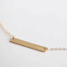 Load image into Gallery viewer, Squad Bar Necklace | Little Hawk Jewelry | Custom Gold Jewelry
