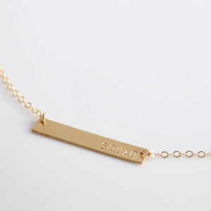 Squad Bar Necklace | Little Hawk Jewelry | Custom Gold Jewelry