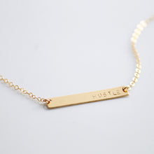 Load image into Gallery viewer, Hustle Necklace | Little Hawk Jewelry | Gold Bar Dainty Jewelry
