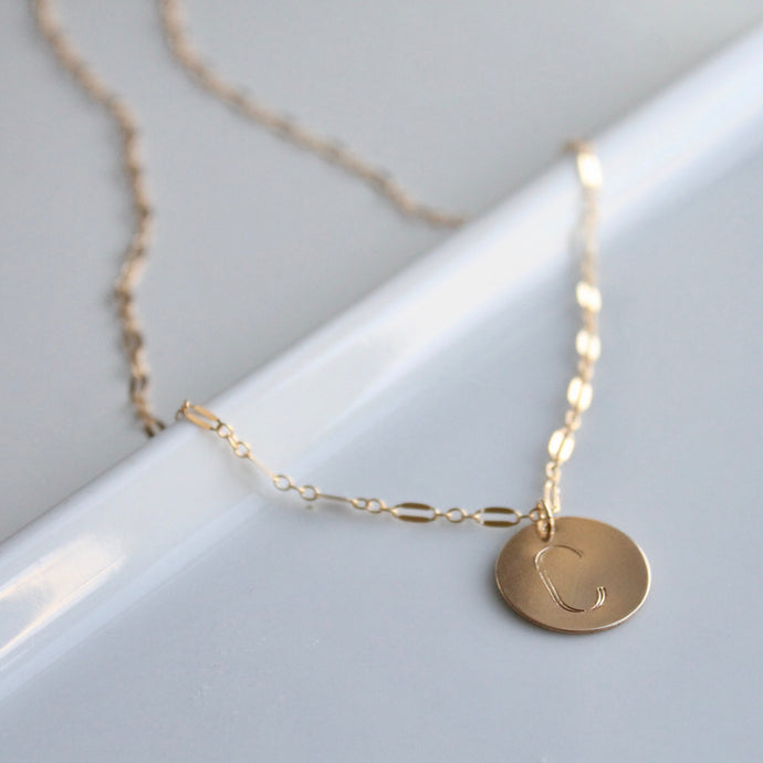 Large Initial Coin Necklace