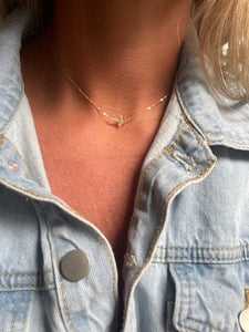 Gold Cross Necklace by Little Hawk Jewelry
