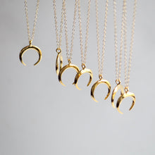 Load image into Gallery viewer, Gold Crescent Necklace | Little Hawk Jewelry
