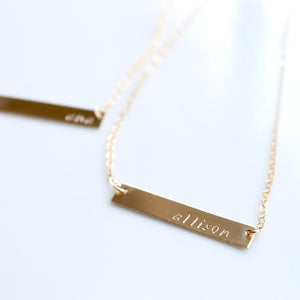 Name Bar Necklace | Little Hawk Jewelry | Personalized Jewelry