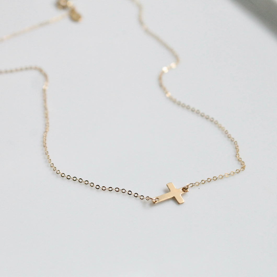 Gold Cross Necklace Little Hawk JEwelry