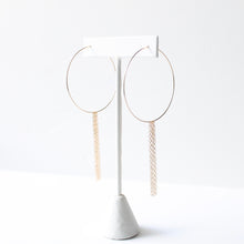 Load image into Gallery viewer, Hoop Earrings with Fringe | Little Hawk Jewelry | Modern Earrings
