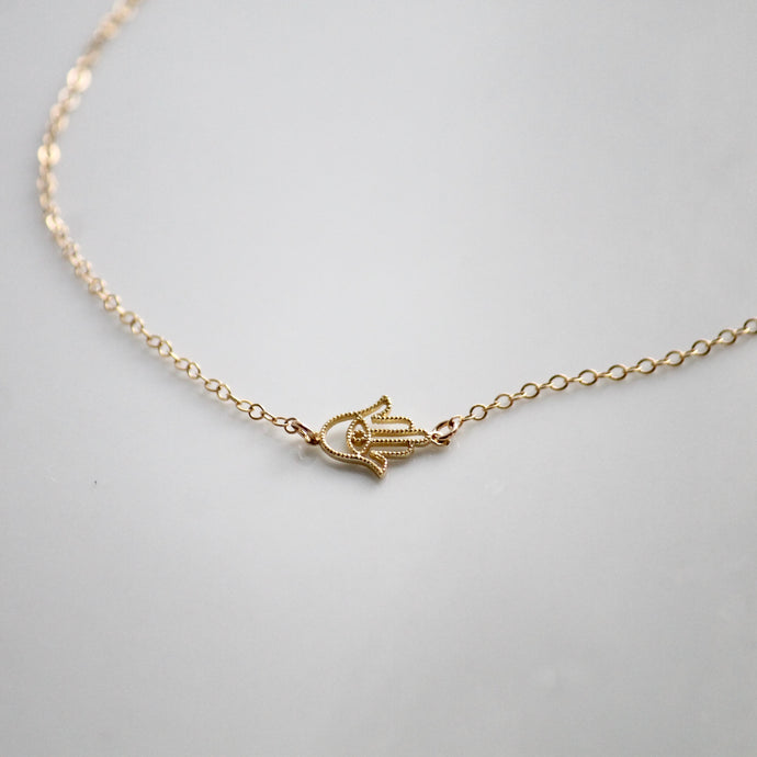 Sideways Hamsa Necklace | Little Hawk Jewelry