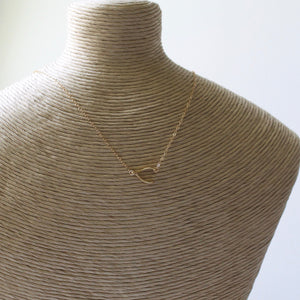 Sideways Wishbone Necklace - 14k Gold Filled