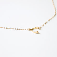 Load image into Gallery viewer, Sideways Wishbone Necklace - 14k Gold Filled
