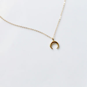 Tiny Crescent Charm Necklace