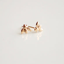 Load image into Gallery viewer, Gold Bee Earrings Little Hawk Jewelry Earrings
