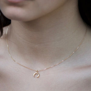 Petite Crescent Charm Necklace