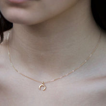 Load image into Gallery viewer, Petite Crescent Necklace | Gold Crescent Necklace | Little Hawk Jewelry | Small Horn Necklace
