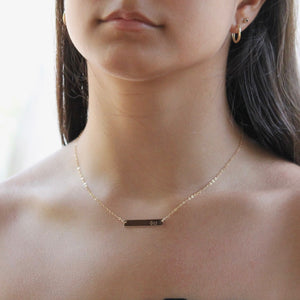 Sorority Bar Necklace - Hand Stamped Greek Jewelry