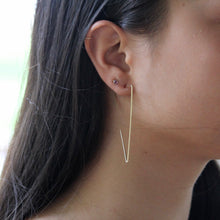 Load image into Gallery viewer, Hammered Triangle Threader Earrings
