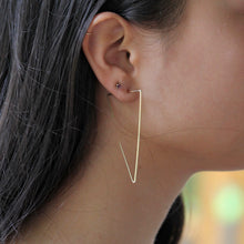 Load image into Gallery viewer, Triangle Earrings | Threader Earrings | Modern and Geometric | Little Hawk Jewelry
