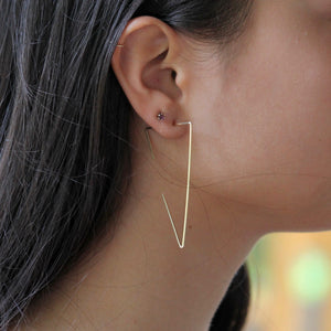 Triangle Earrings | Threader Earrings | Modern and Geometric | Little Hawk Jewelry
