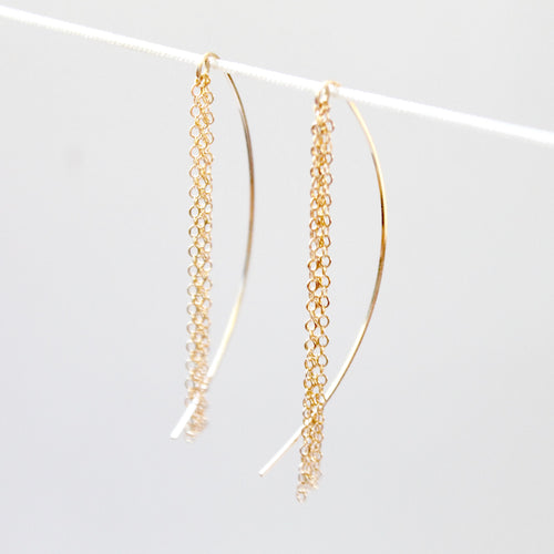 Fringe Threader Earrings - 14k gold filled | Little Hawk Jewelry