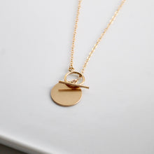 Load image into Gallery viewer, Little Hawk Jewelry | Coin and Toggle Necklace | Heavy 14k Gold Filled
