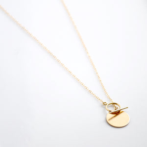 Coin and Toggle Necklace | Little Hawk Jewelry  | Dainty Gold Jewelry