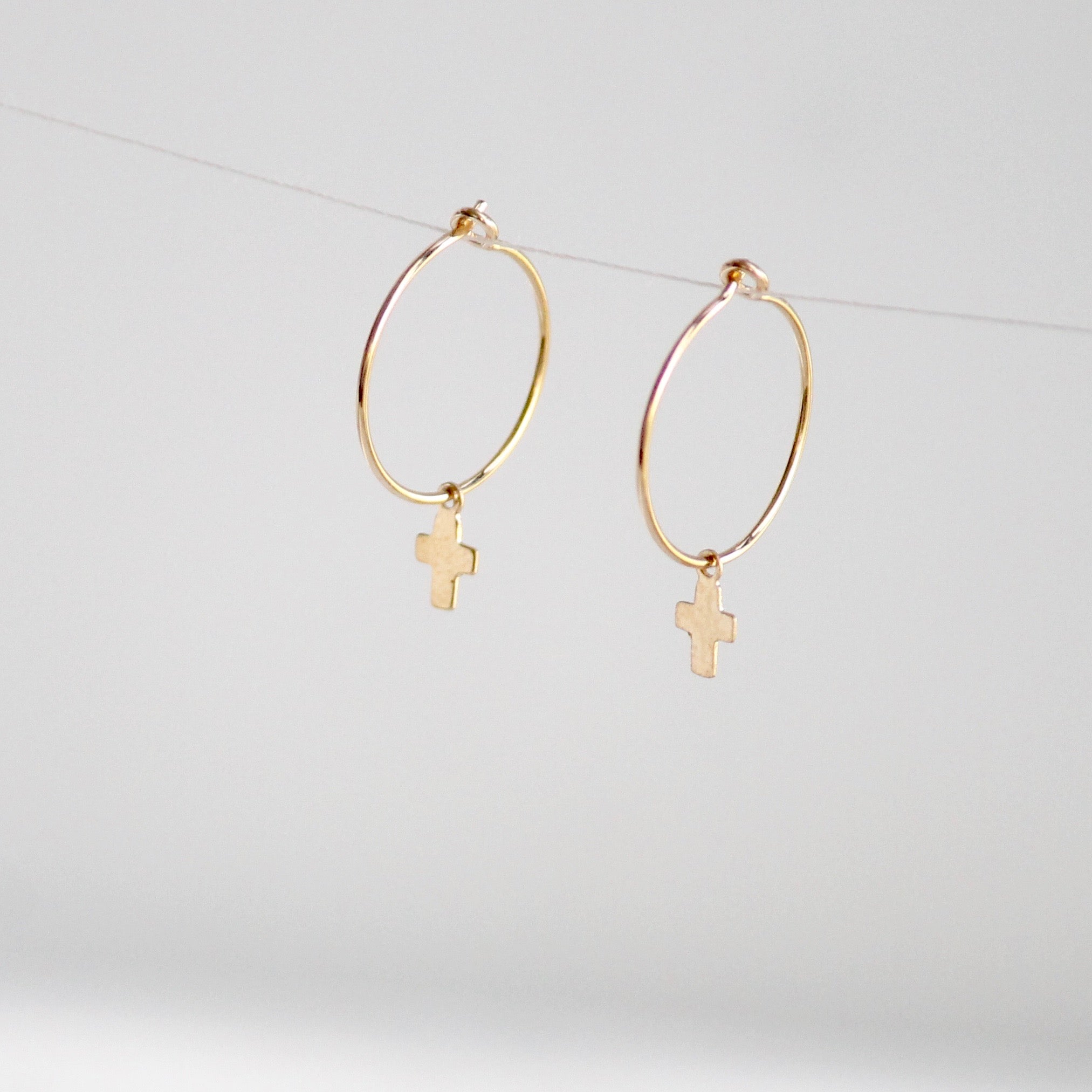 Details more than 225 hoop cross earrings gold super hot