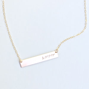 Little Hawk Jewelry | Custom Name Necklace | Bar Necklace