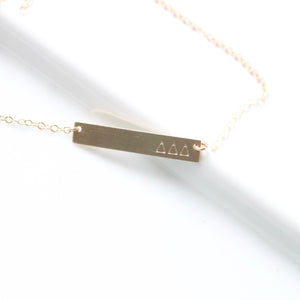 Delta Delta Delta Necklace - Little Hawk Jewelry