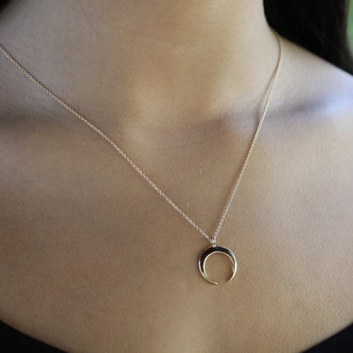 Gold Crescent Necklace | Little Hawk Jewelry