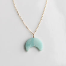 Load image into Gallery viewer, Crescent Necklace in Amazonite Stone | Little Hawk Jewelry
