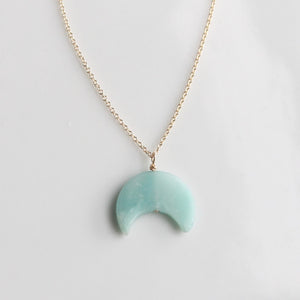 Crescent Necklace in Amazonite Stone | Little Hawk Jewelry