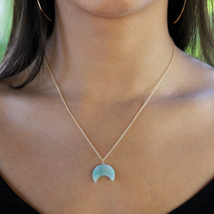 Amazonite Crescent Necklace | Little Hawk Jewelry