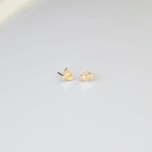 Load image into Gallery viewer, gold bee earrings by Little Hawk Jewelry
