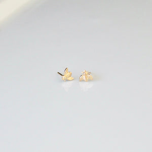 gold bee earrings by Little Hawk Jewelry