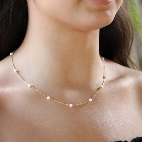 Pearl and Gold Necklace | Little Hawk Jewelry | $65